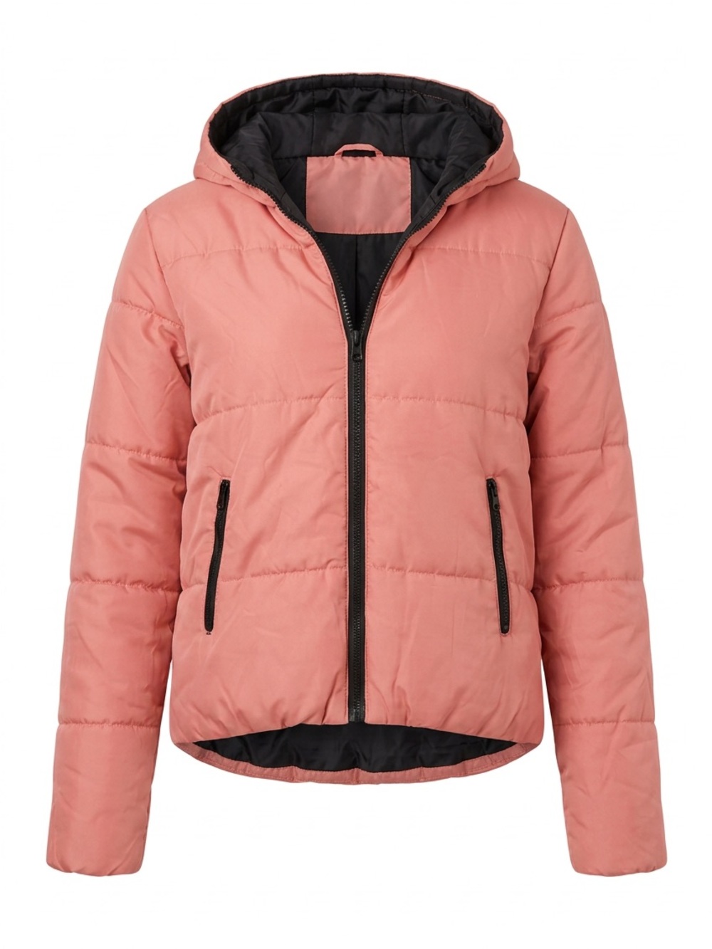 Rue21 Hooded Puffer Jacket in Dusty Coral Pink